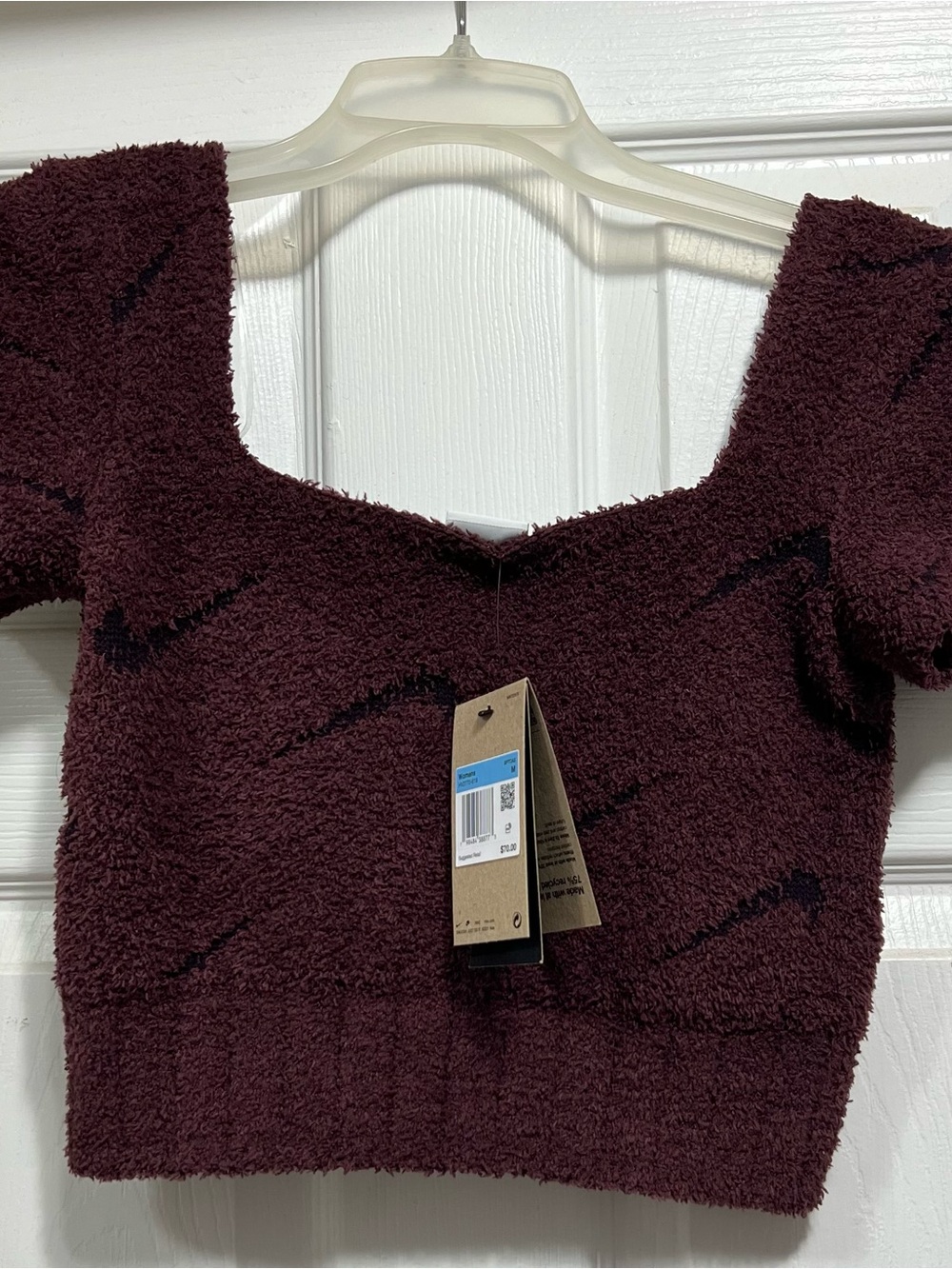 Women's Nike Phoenix Cozy Bouclé Short Sleeve Cropped Knit Top